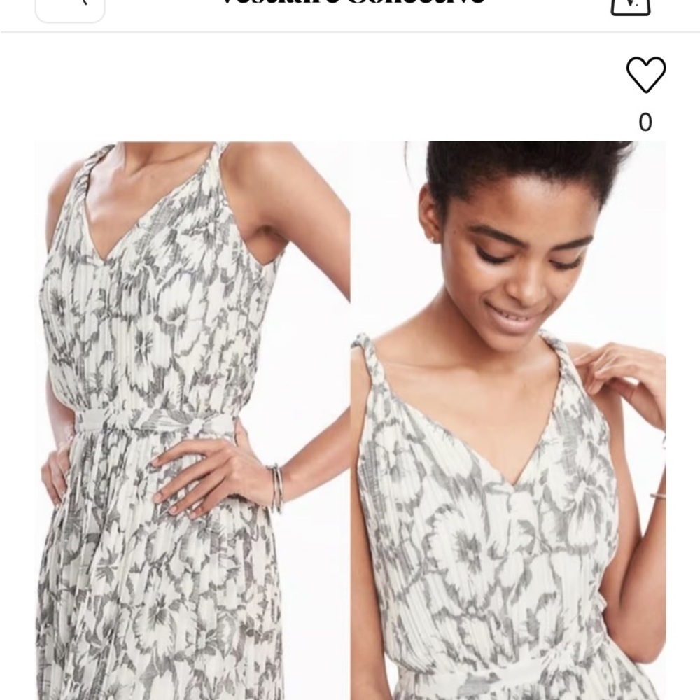 Banana Repulic Sketched Floral Pleated
Midi Dress with pockets - Picture 3 of 15